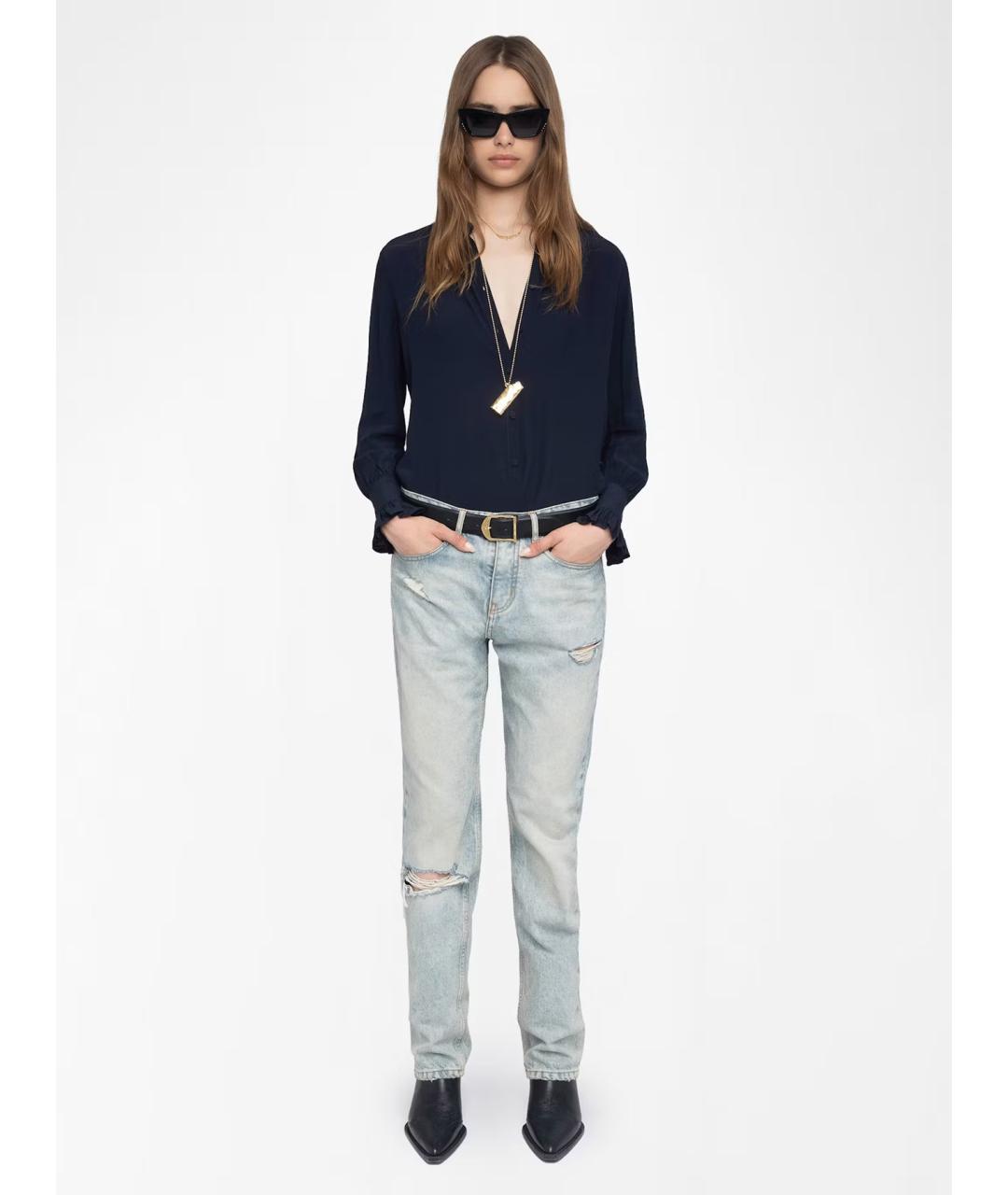 ZADIG & VOLTAIRE Темно-синяя вискозная рубашка, фото 2