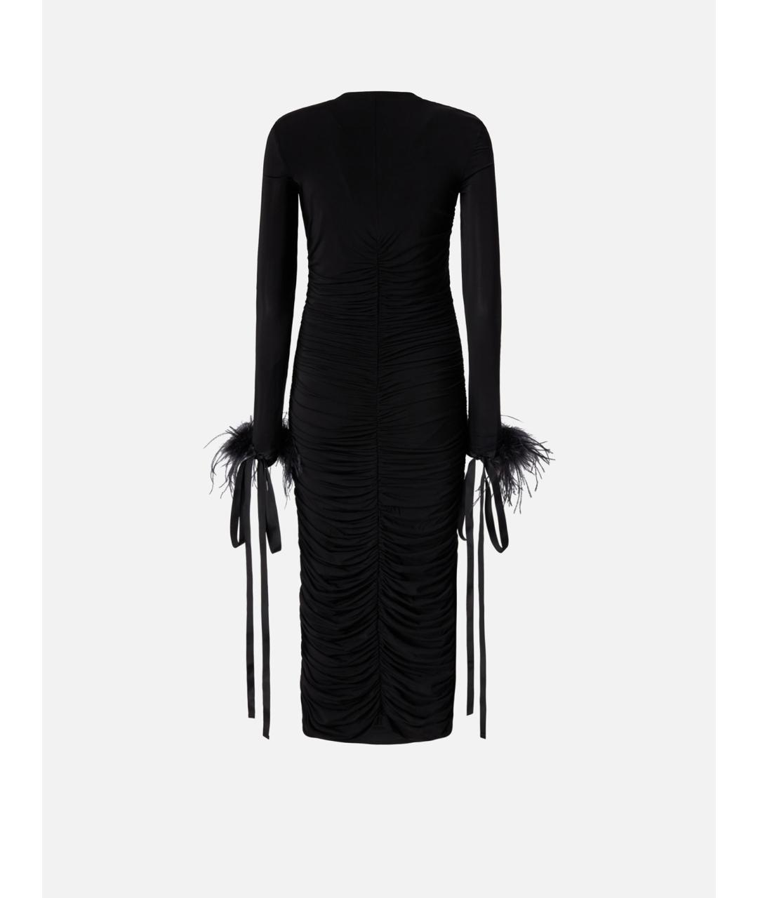 PINKO Черное вискозное коктейльное платье, фото 2