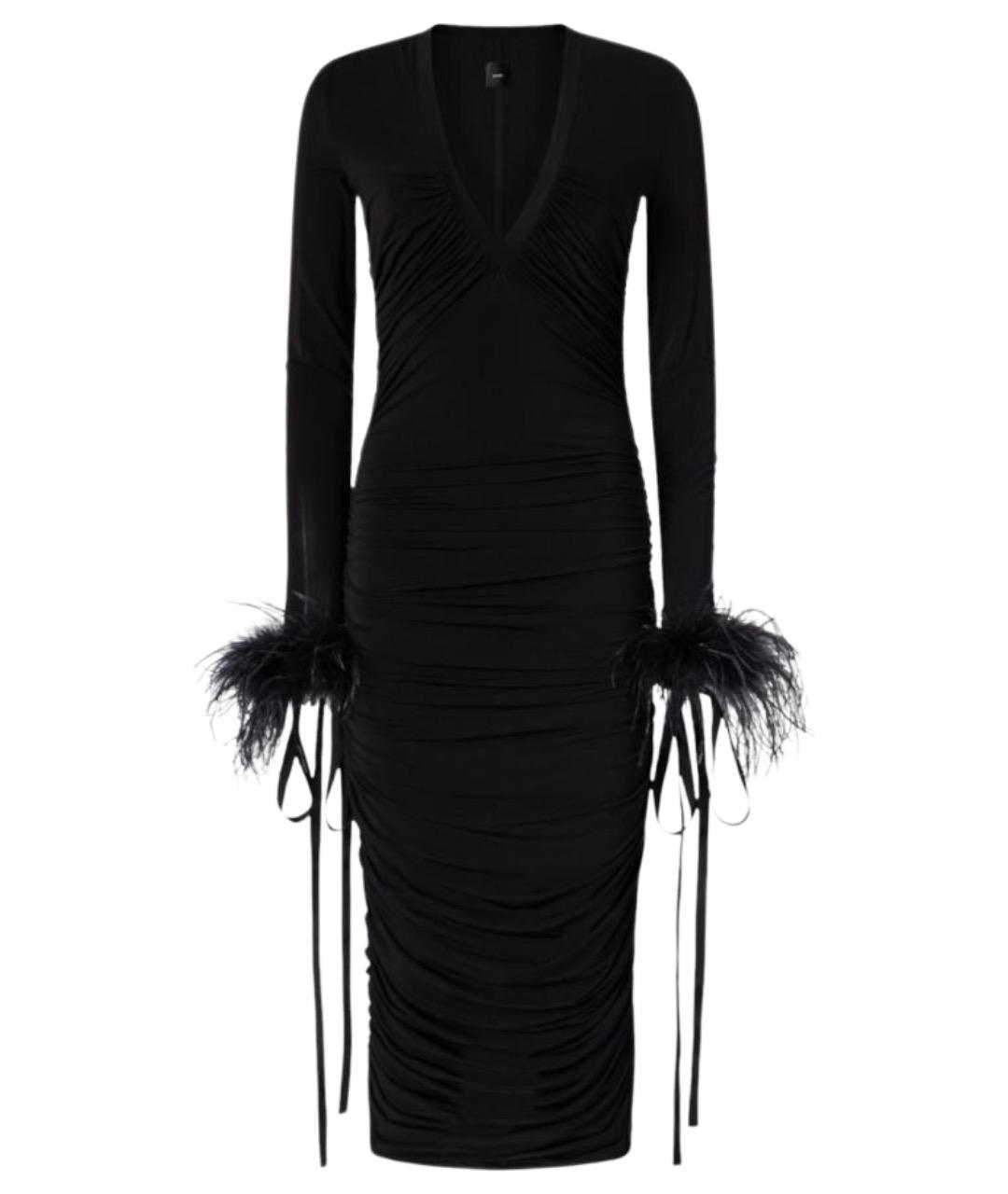 PINKO Черное вискозное коктейльное платье, фото 1