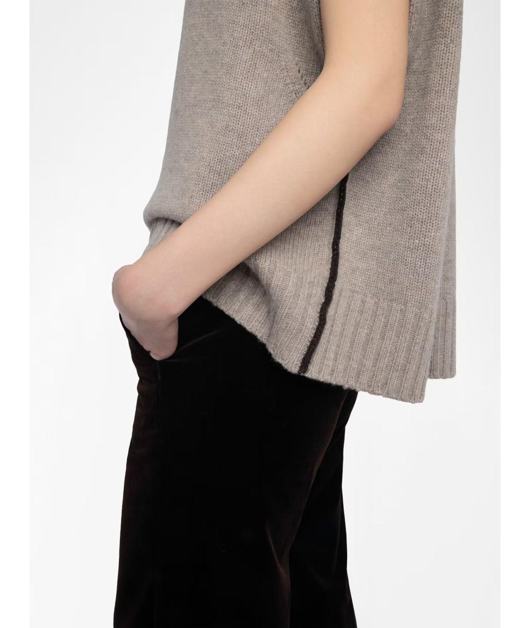 ZADIG & VOLTAIRE Серая шерстяная жилетка, фото 4