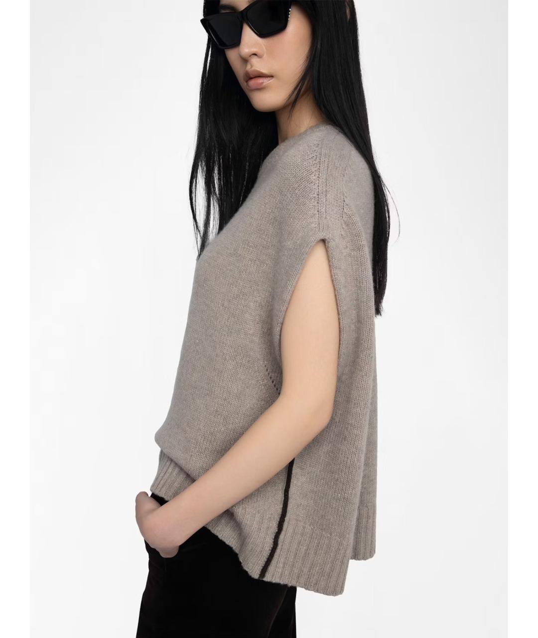 ZADIG & VOLTAIRE Серая шерстяная жилетка, фото 5