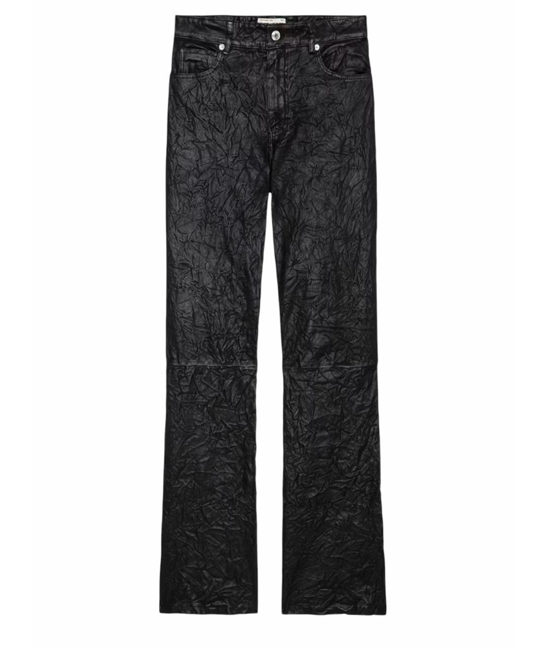 ZADIG & VOLTAIRE Черные кожаные прямые брюки, фото 1
