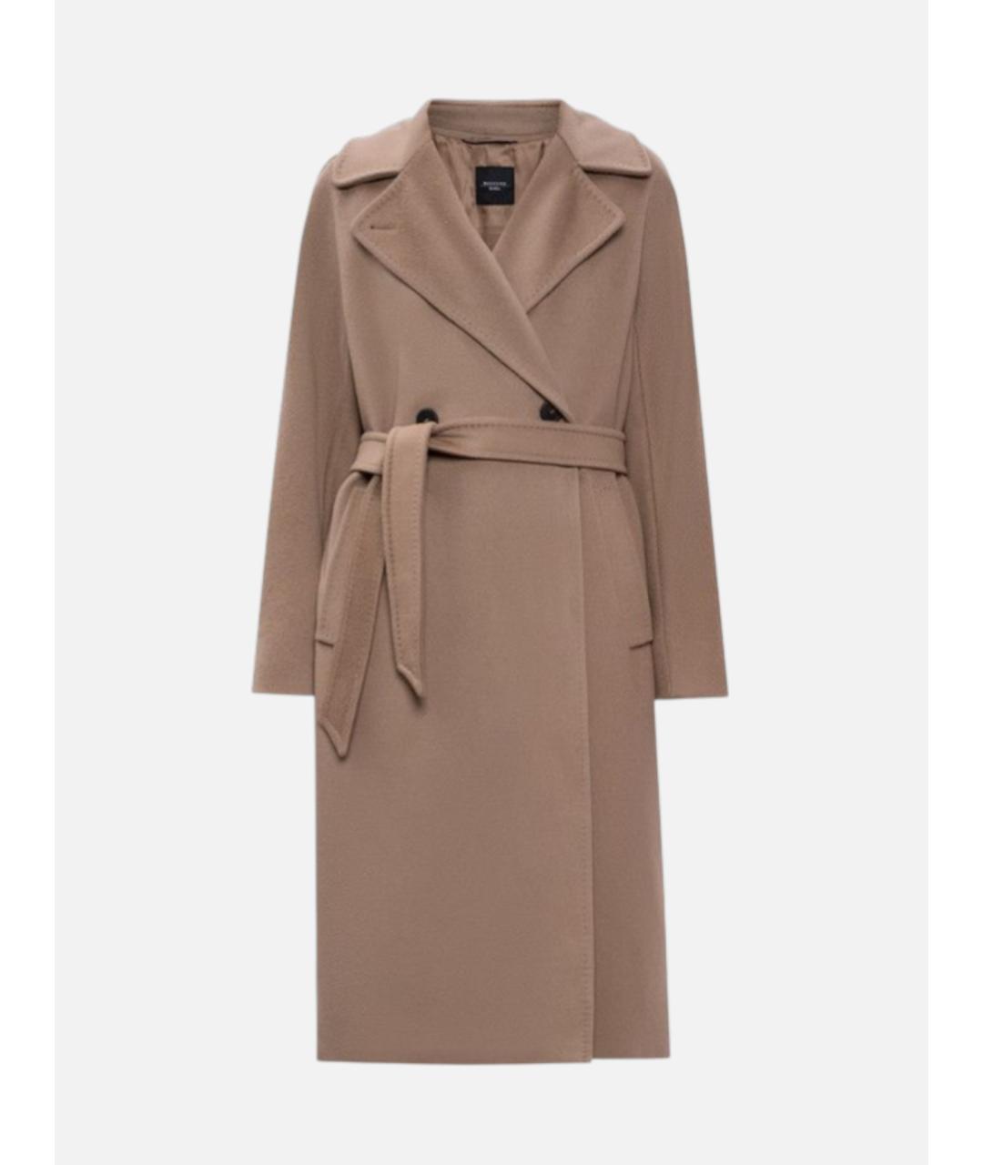 WEEKEND MAX MARA Бежевое шерстяное пальто, фото 6