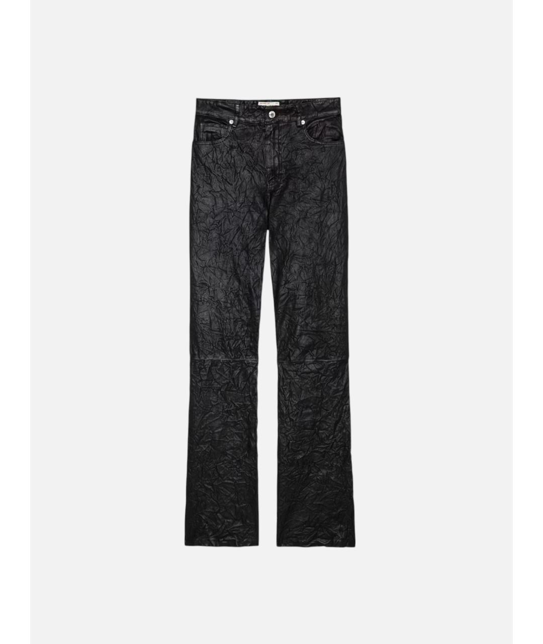 ZADIG & VOLTAIRE Черные кожаные прямые брюки, фото 6