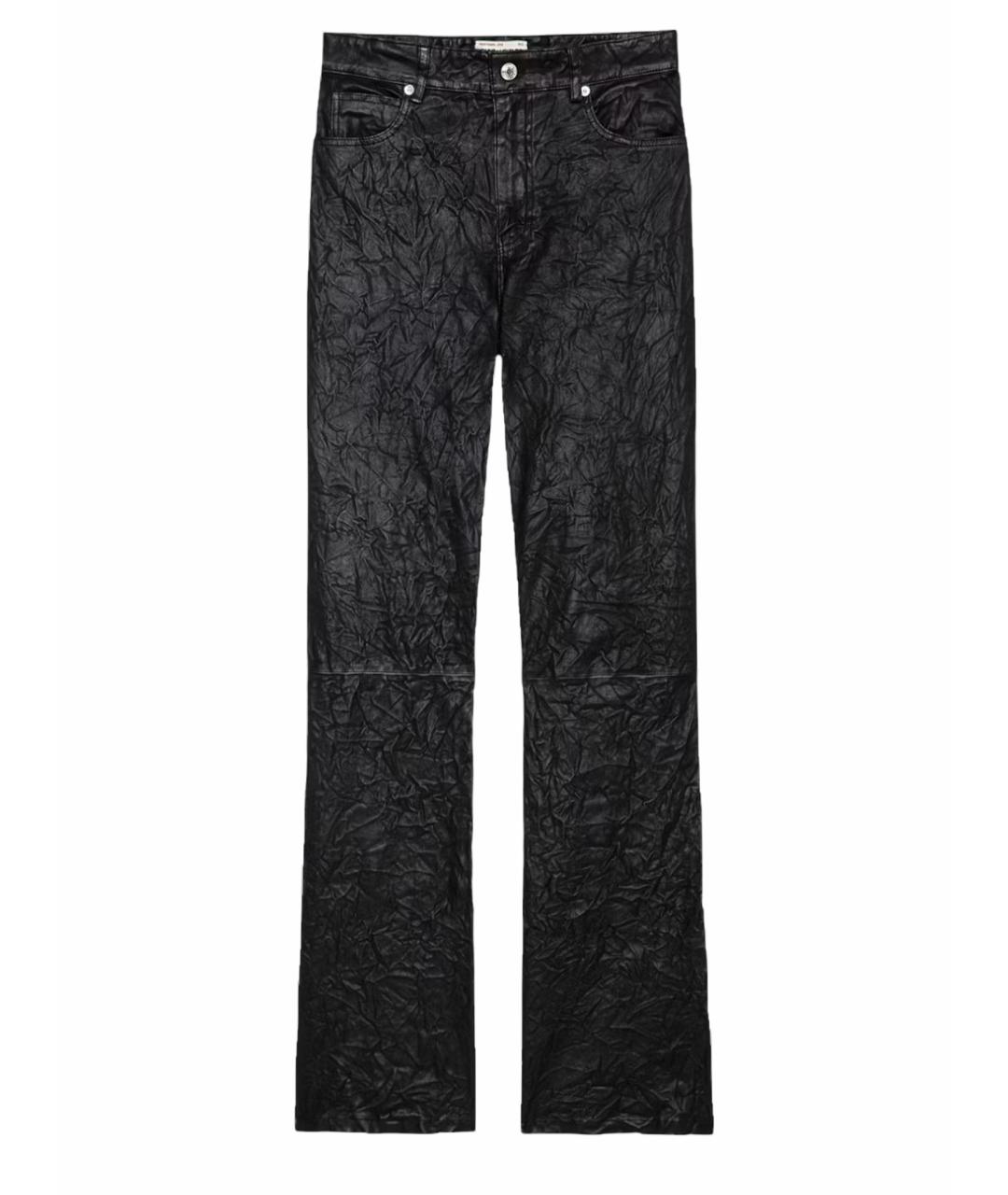 ZADIG & VOLTAIRE Черные кожаные прямые брюки, фото 1