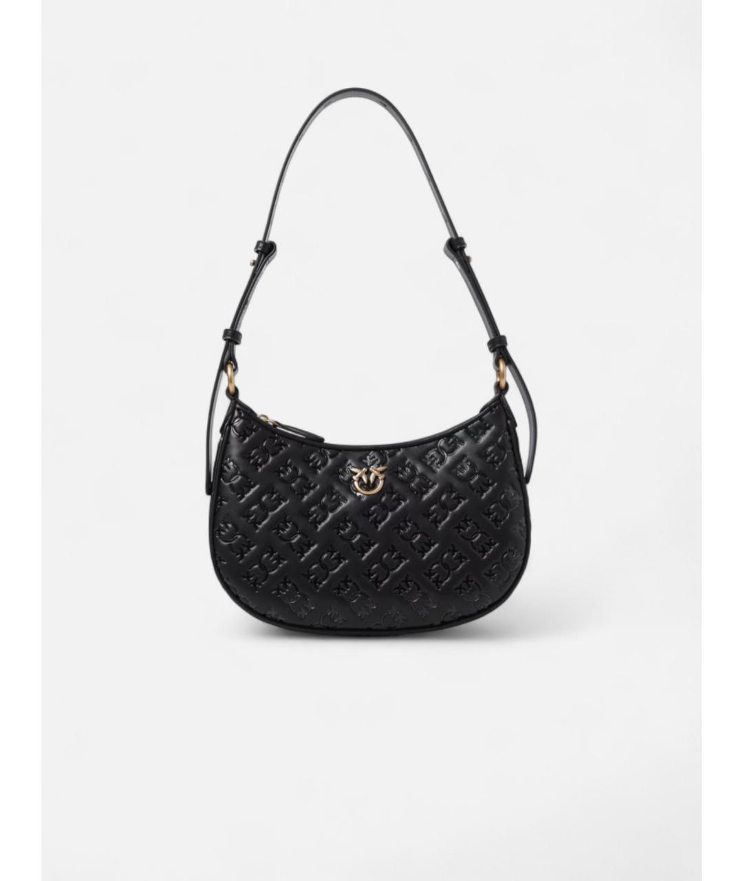 PINKO Черная кожаная сумка через плечо, фото 4