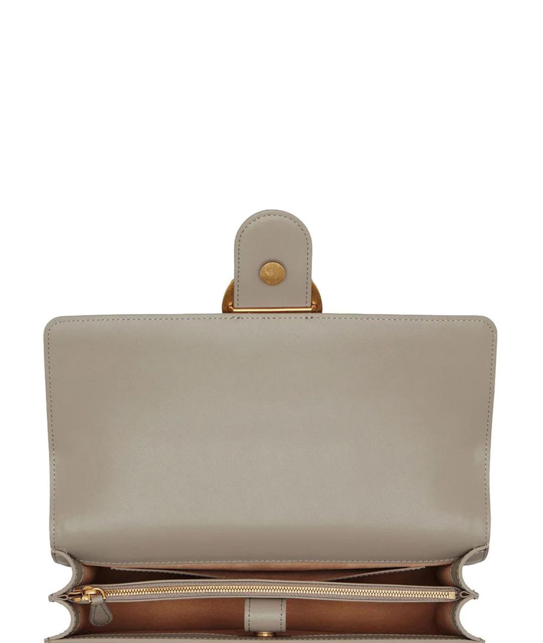 PINKO Серая кожаная сумка через плечо, фото 3