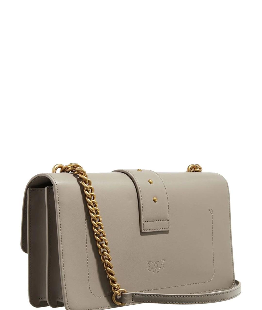 PINKO Серая кожаная сумка через плечо, фото 2