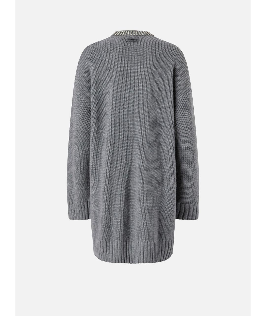 PINKO Серое полиамидовое повседневное платье, фото 2