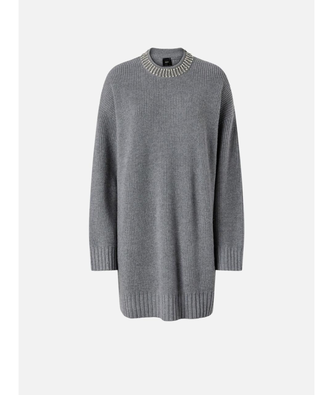 PINKO Серое полиамидовое повседневное платье, фото 3