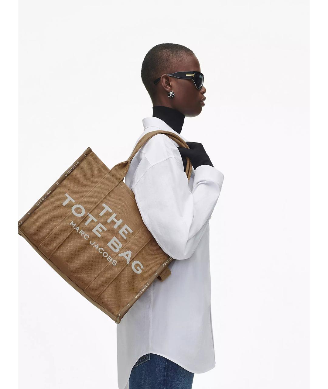 MARC JACOBS Бежевая тканевая сумка тоут, фото 2