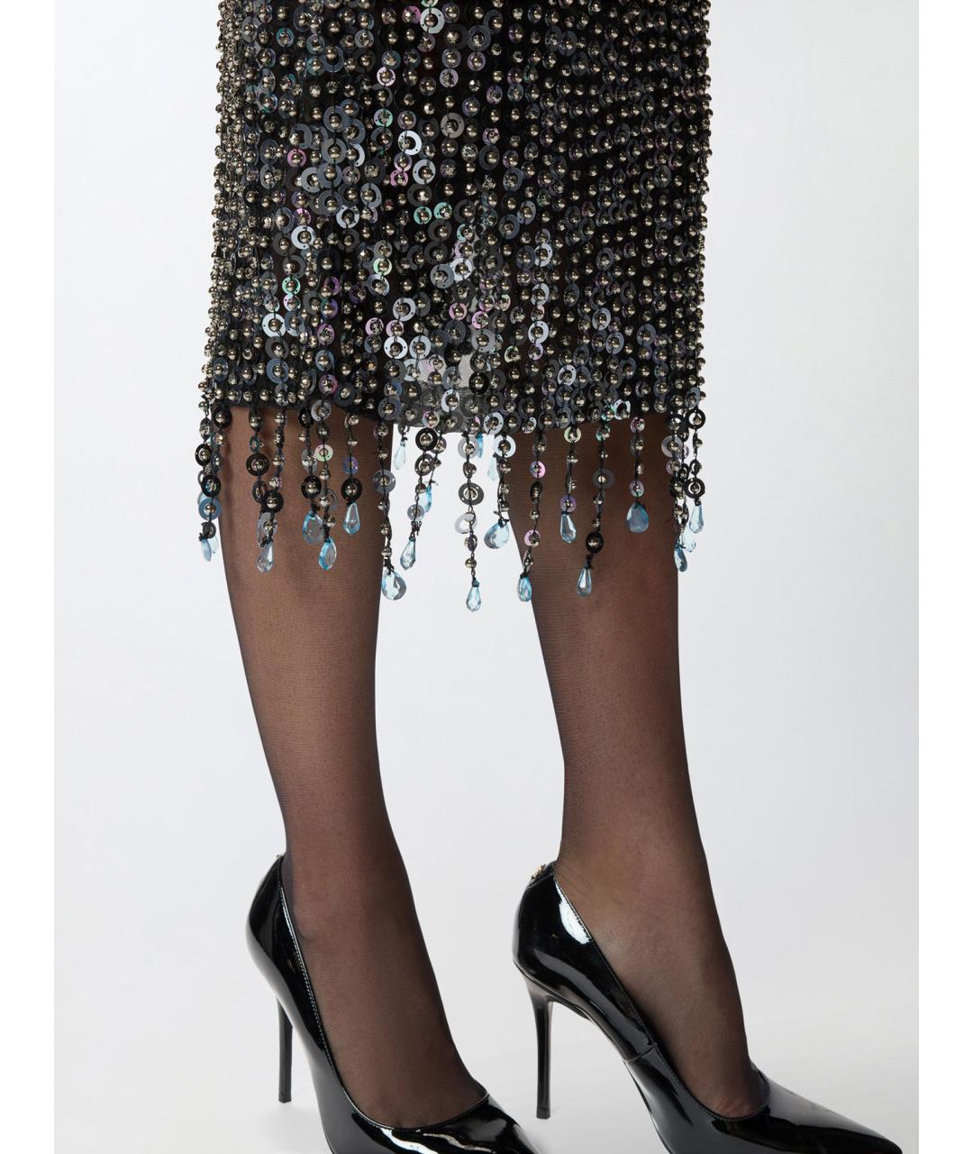 PINKO Серебряная полиэстеровая юбка миди, фото 6