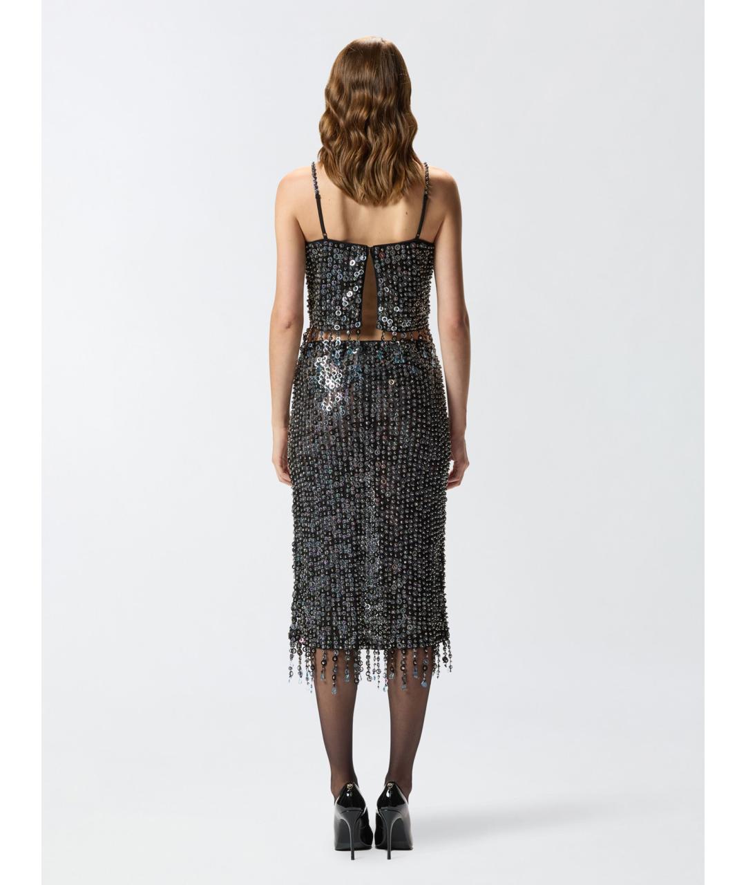 PINKO Серебряная полиэстеровая юбка миди, фото 5