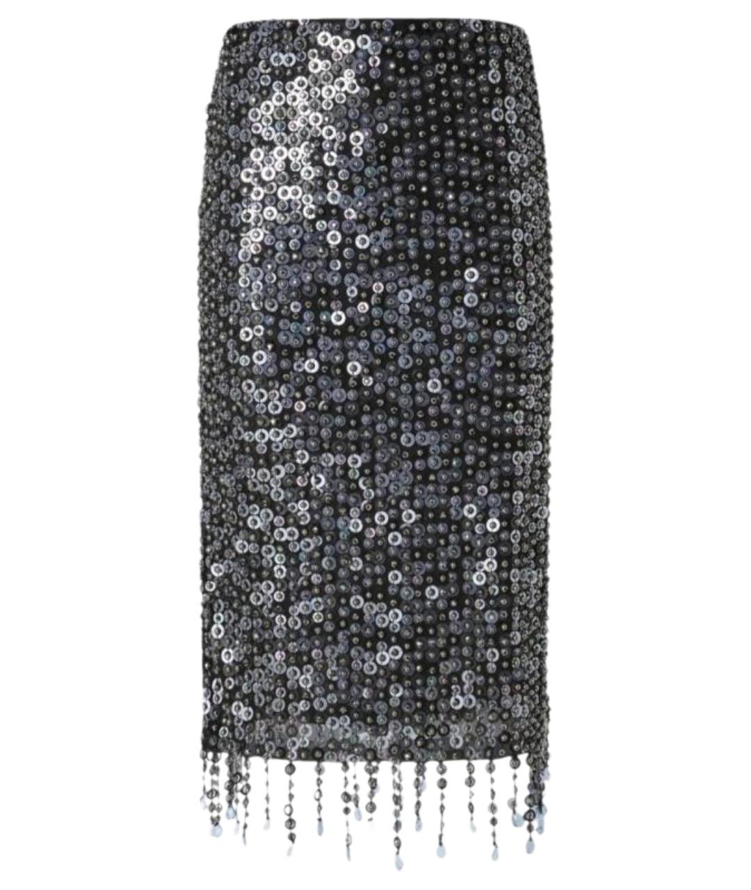 PINKO Серебряная полиэстеровая юбка миди, фото 1