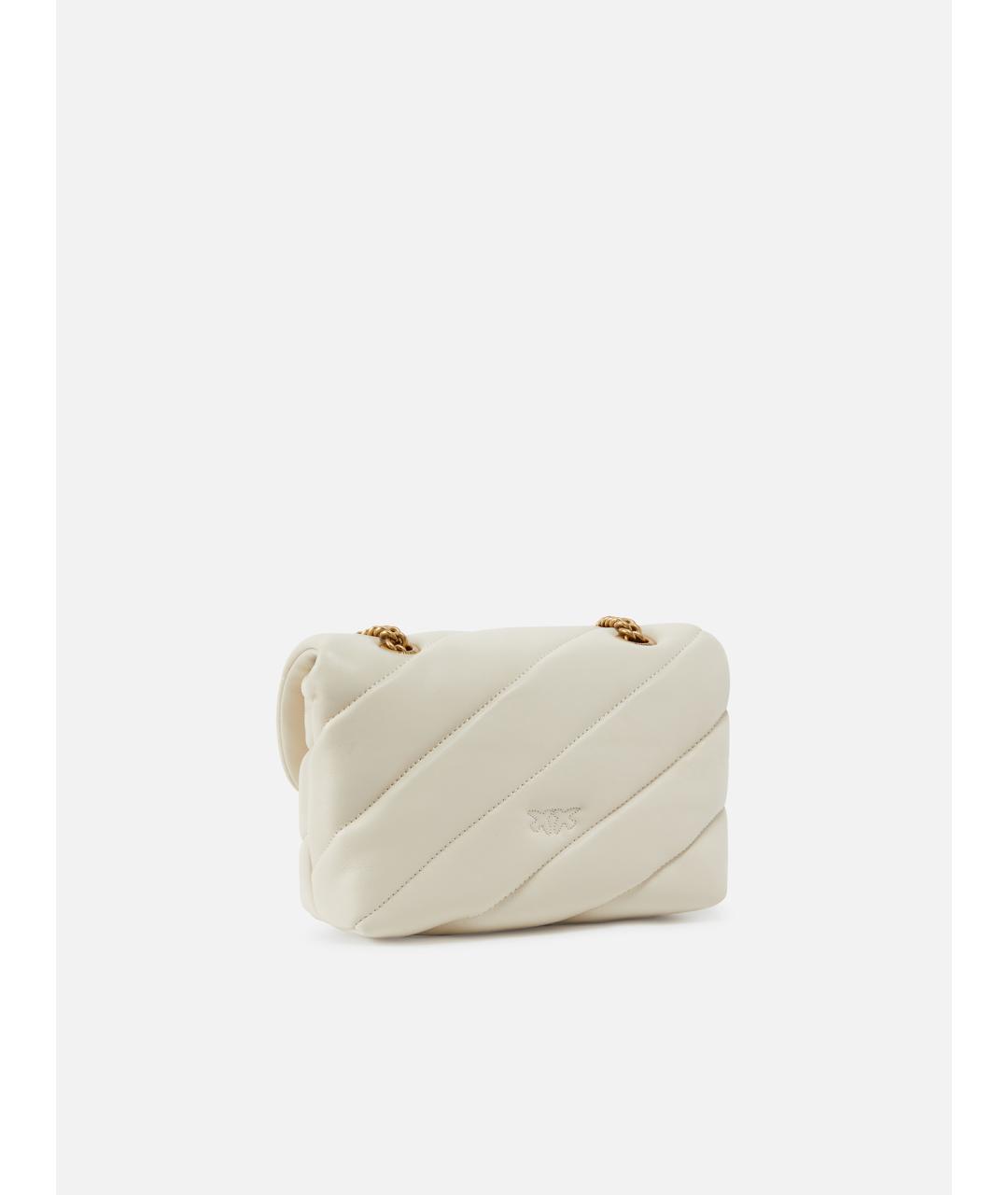 PINKO Белая кожаная сумка через плечо, фото 3