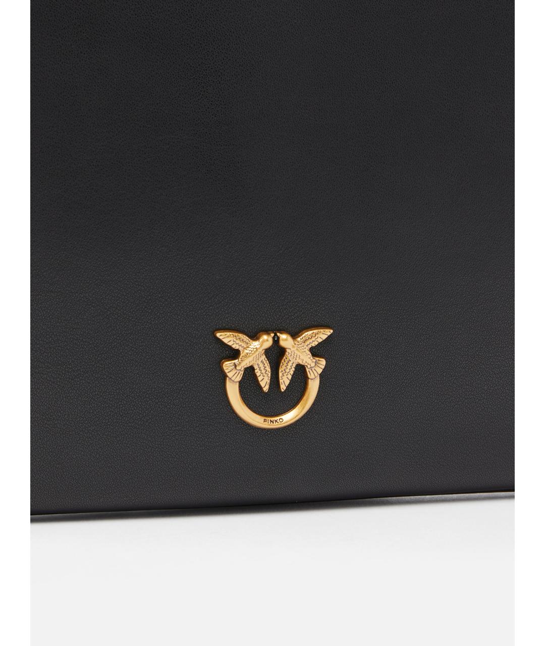 PINKO Черная кожаная сумка через плечо, фото 2