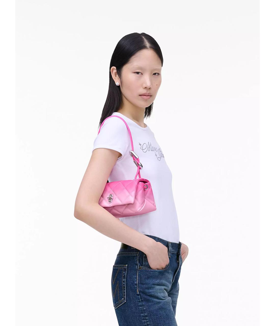 MARC JACOBS Розовая кожаная сумка через плечо, фото 2