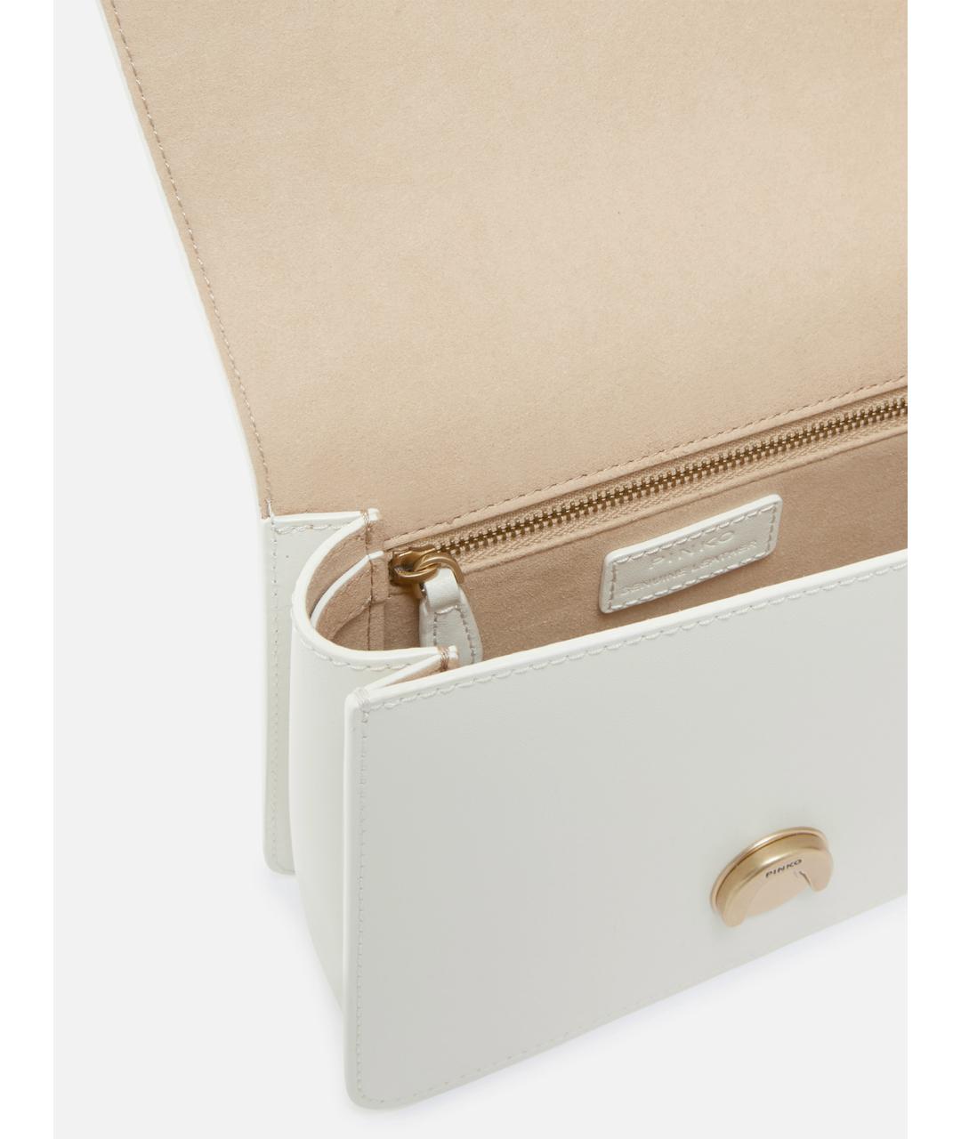 PINKO Белая кожаная сумка через плечо, фото 5