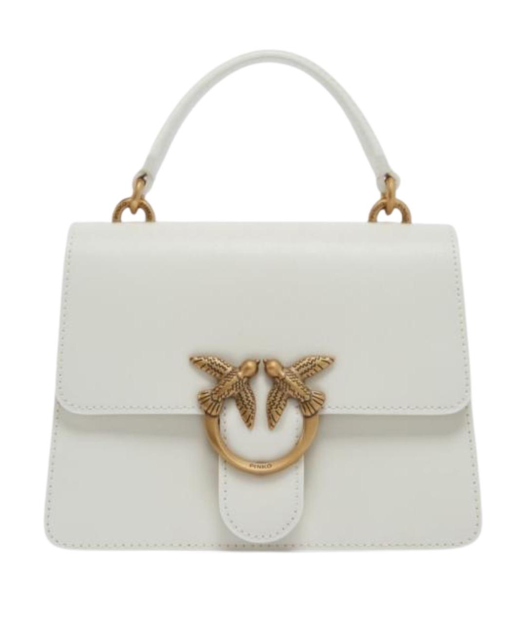 PINKO Белая кожаная сумка через плечо, фото 1