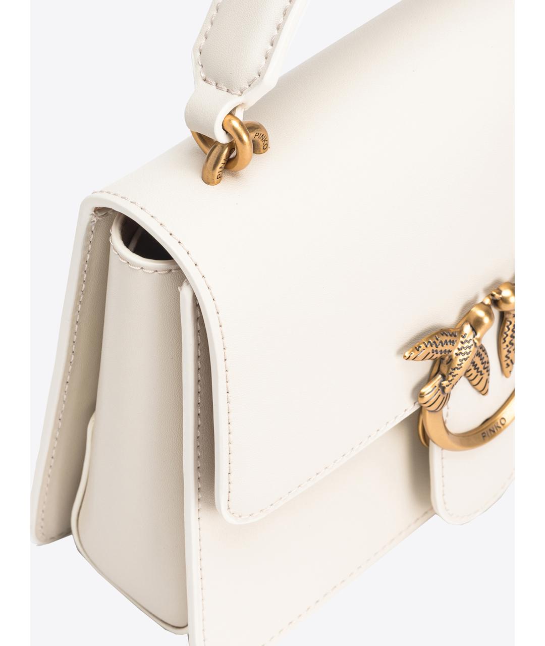 PINKO Белая кожаная сумка через плечо, фото 7