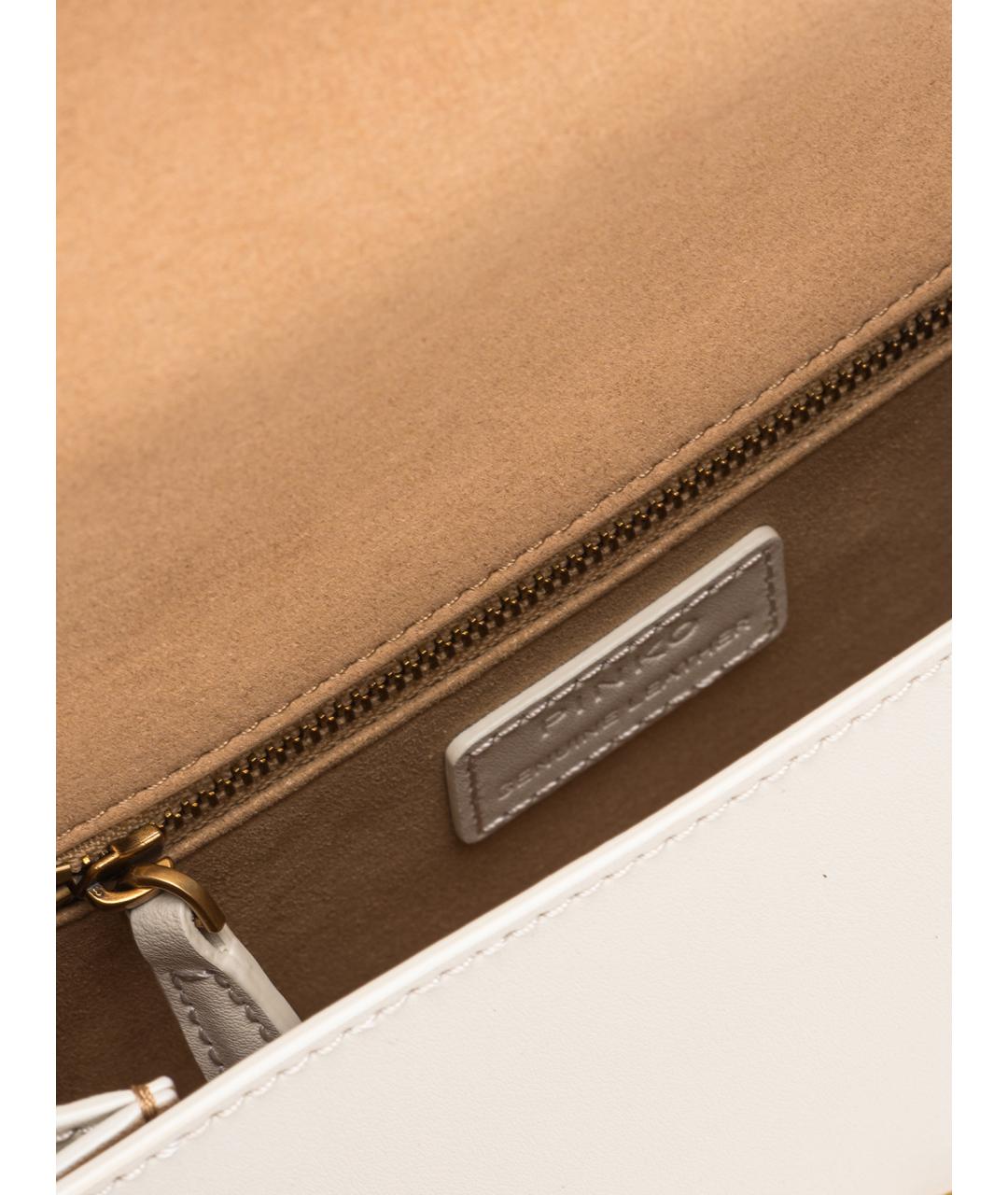 PINKO Белая кожаная сумка через плечо, фото 8