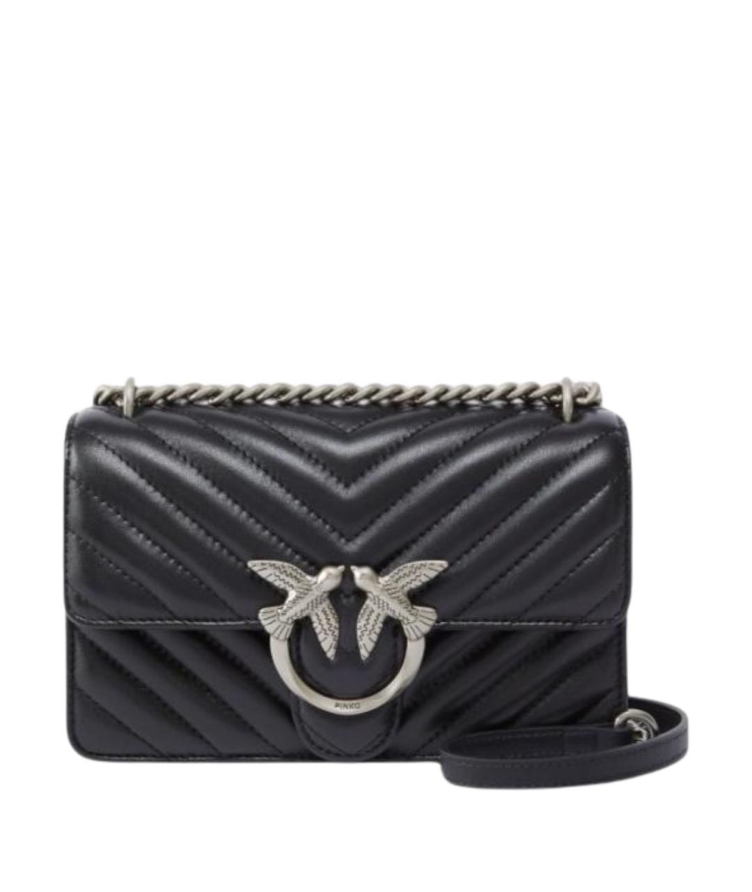 PINKO Черная кожаная сумка через плечо, фото 1