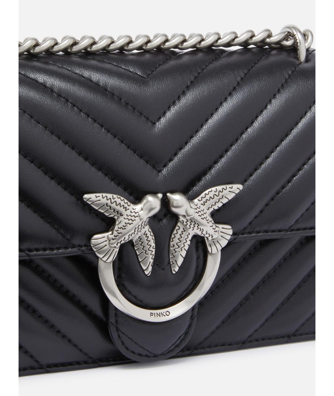 PINKO Черная кожаная сумка через плечо, фото 2