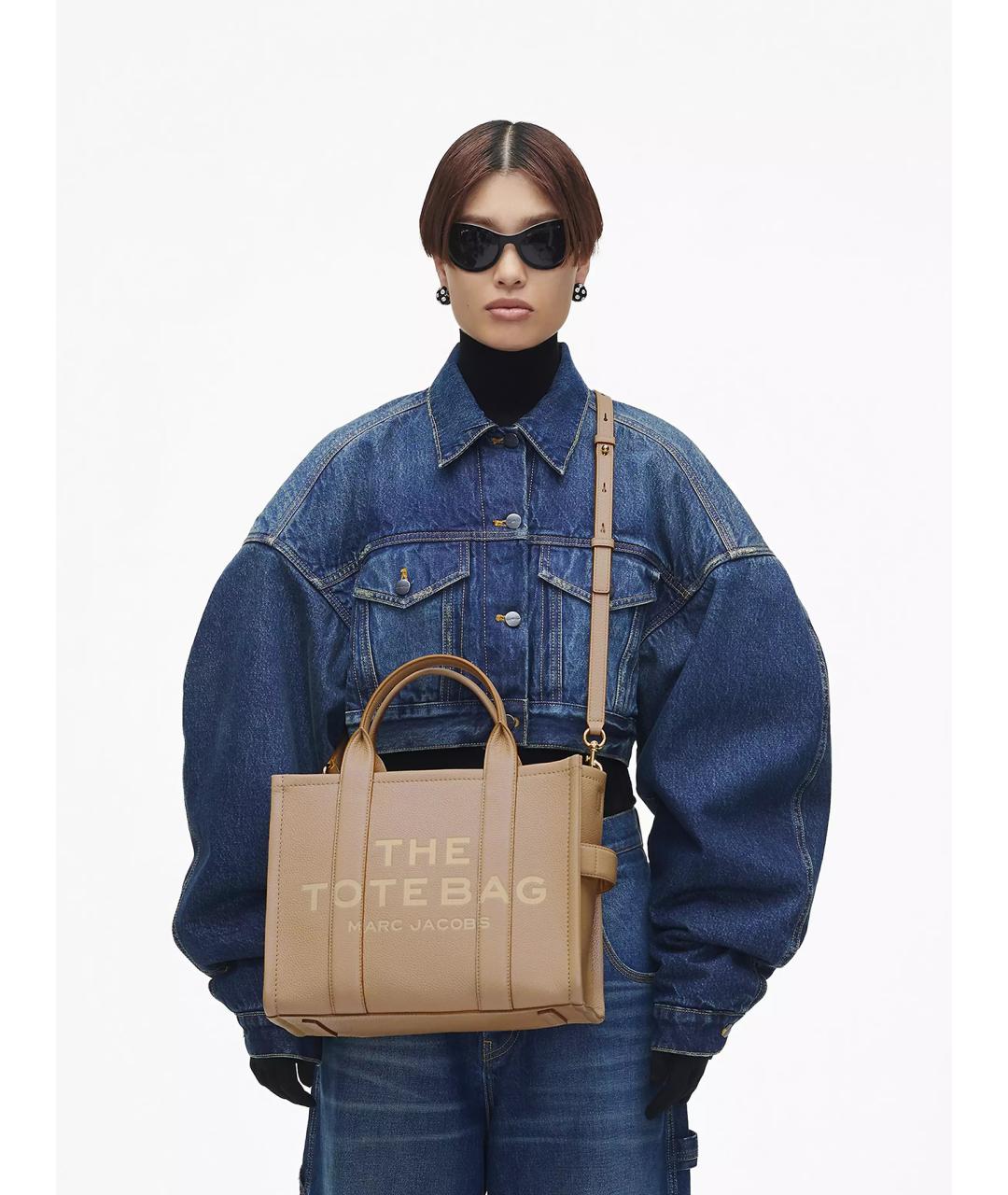 MARC JACOBS Бежевая кожаная сумка тоут, фото 2