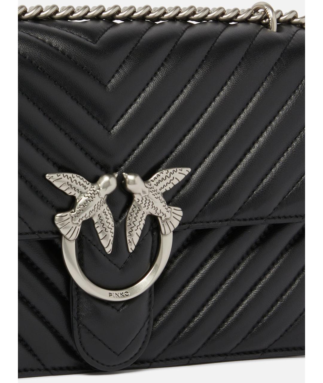 PINKO Черная кожаная сумка через плечо, фото 2