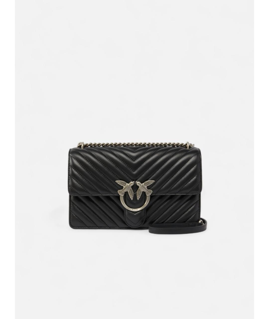 PINKO Черная кожаная сумка через плечо, фото 5
