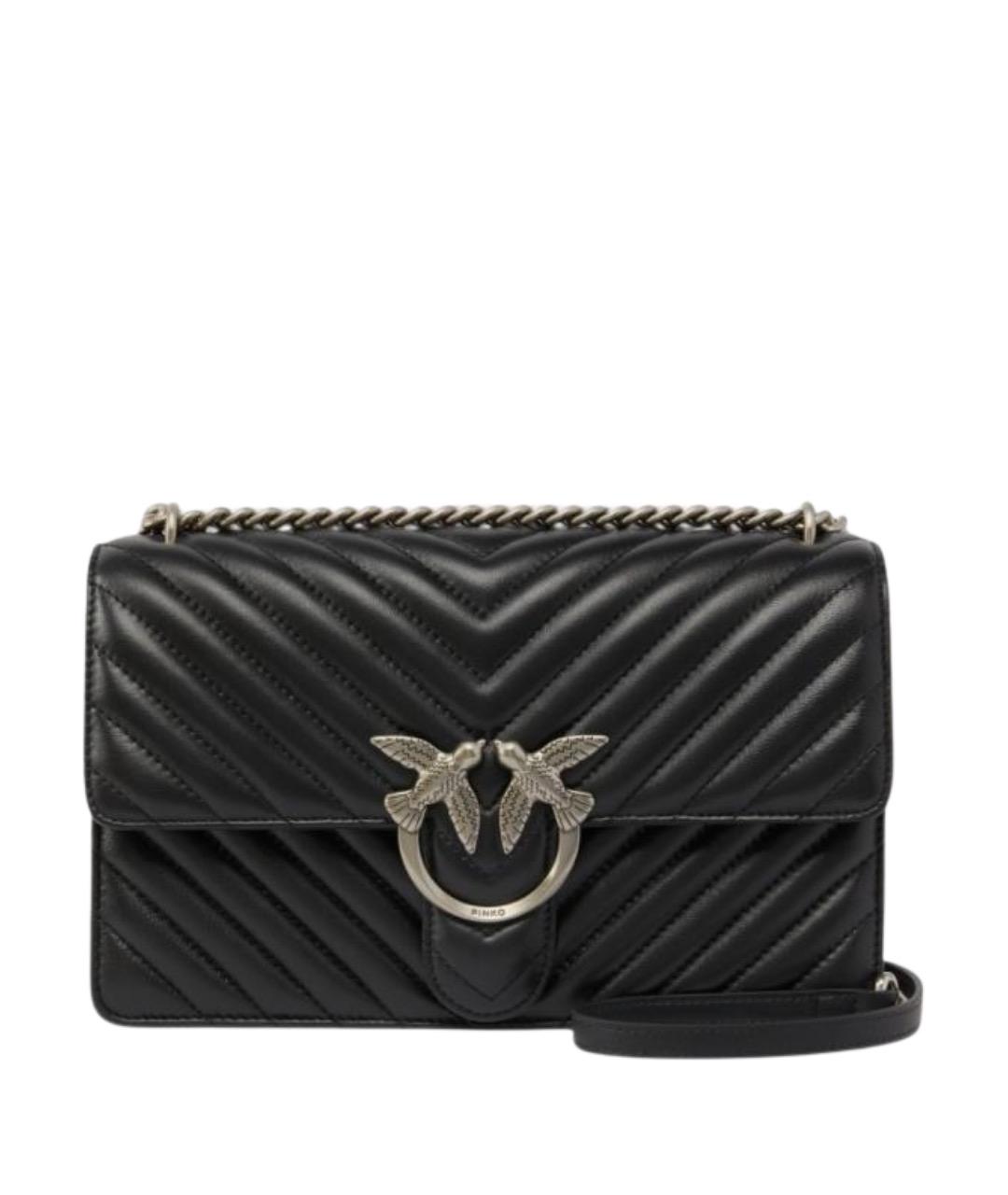PINKO Черная кожаная сумка через плечо, фото 1