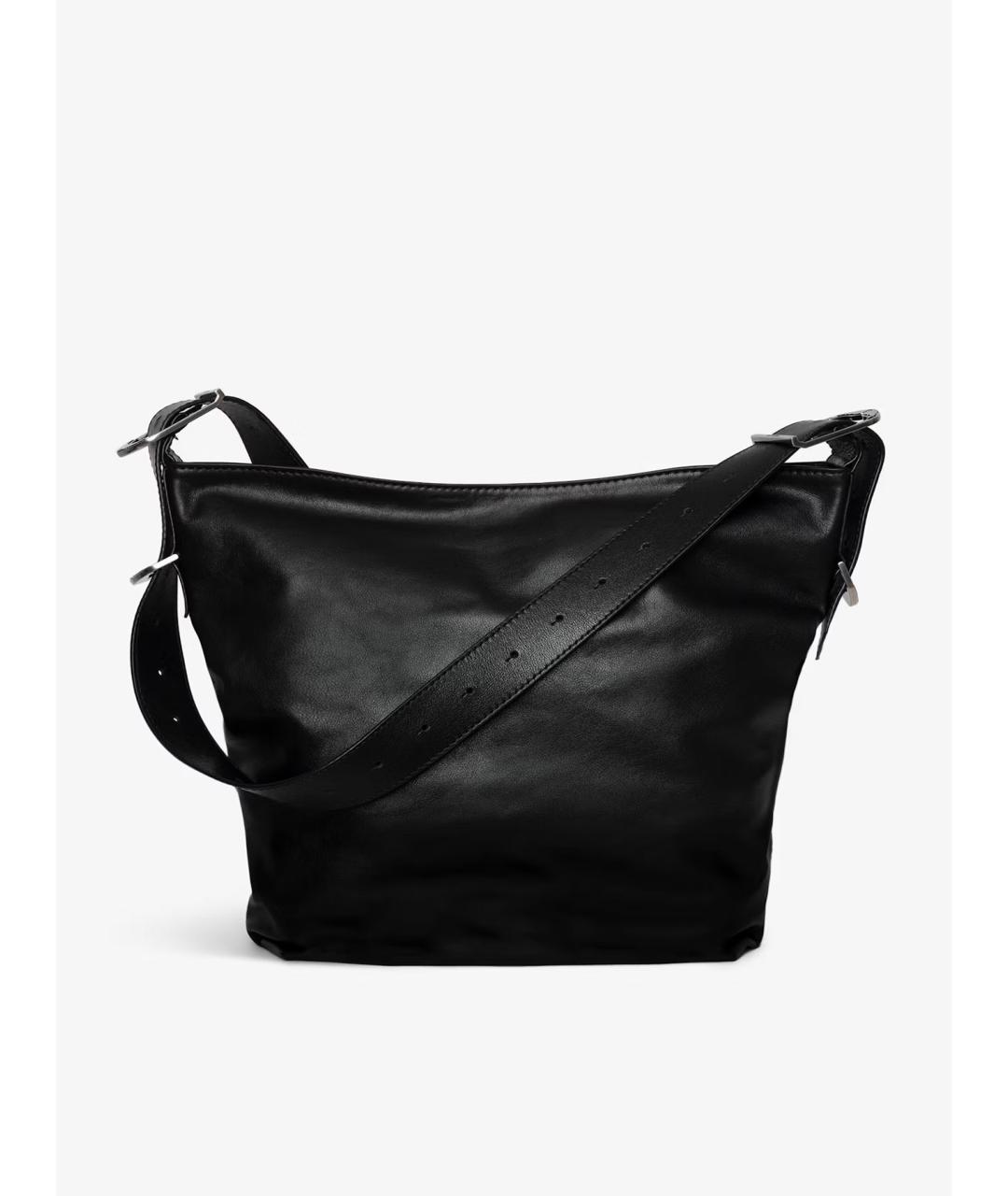 ZADIG & VOLTAIRE Черная кожаная сумка через плечо, фото 5