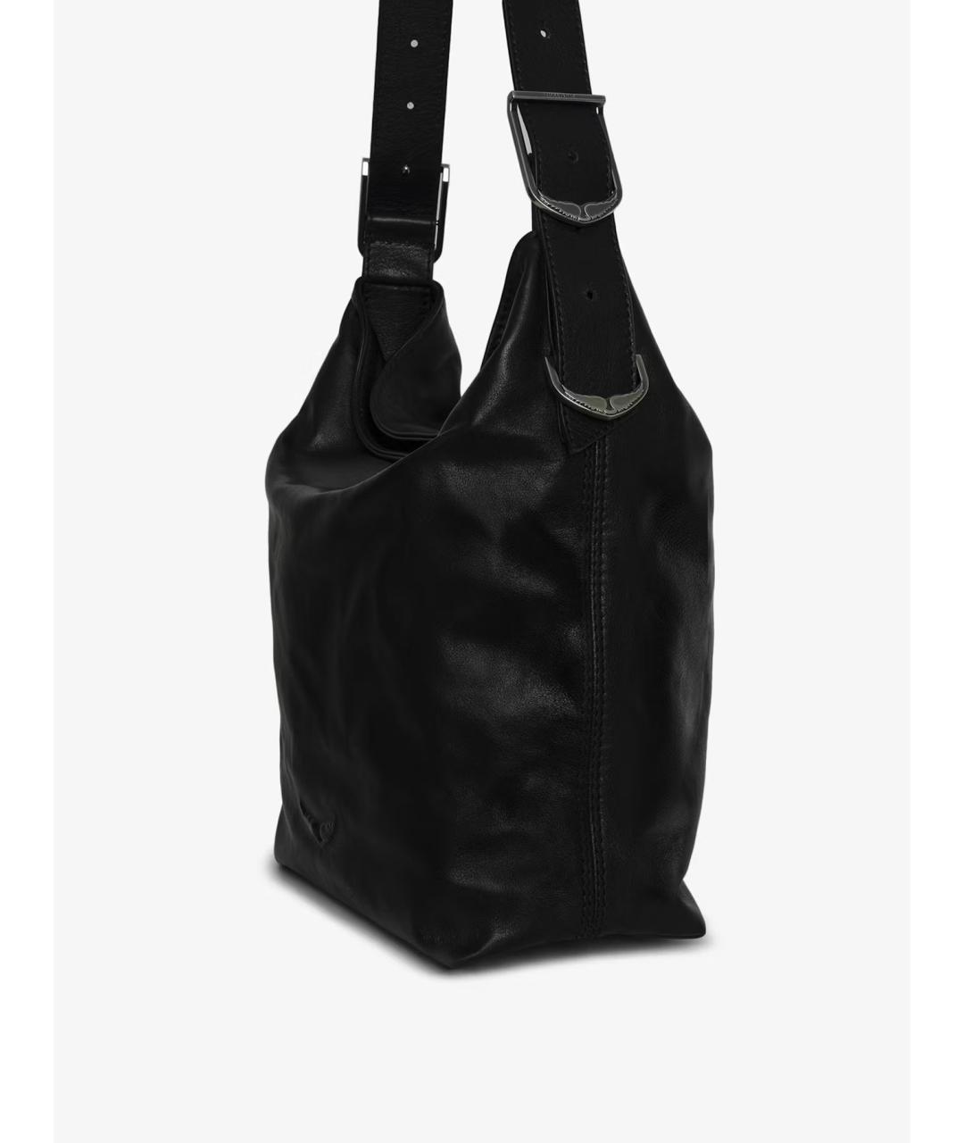 ZADIG & VOLTAIRE Черная кожаная сумка через плечо, фото 6