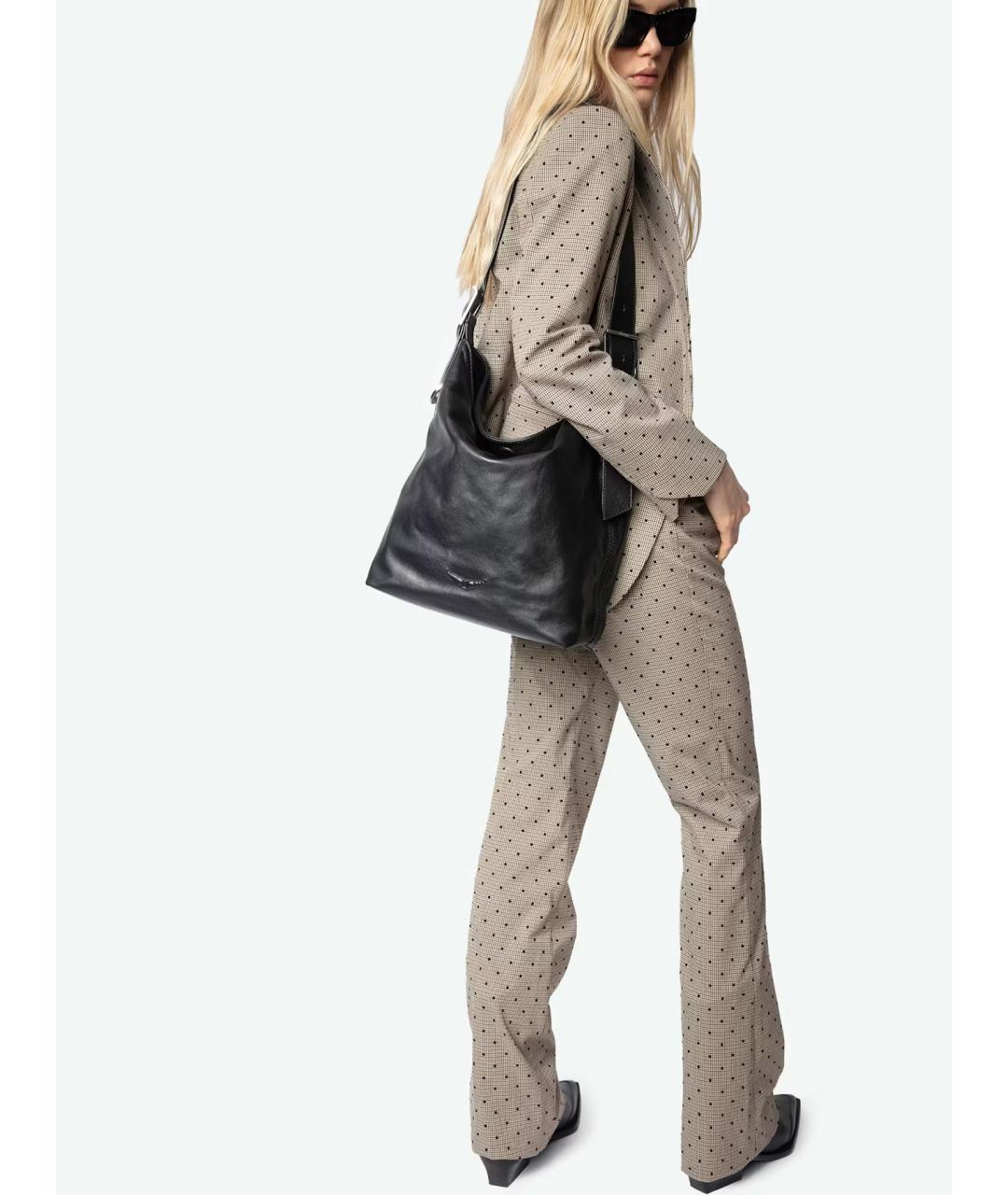 ZADIG & VOLTAIRE Черная кожаная сумка через плечо, фото 2