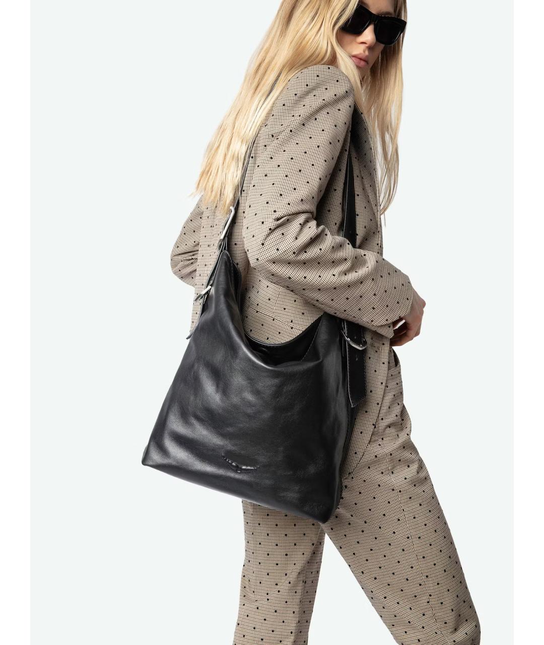 ZADIG & VOLTAIRE Черная кожаная сумка через плечо, фото 3