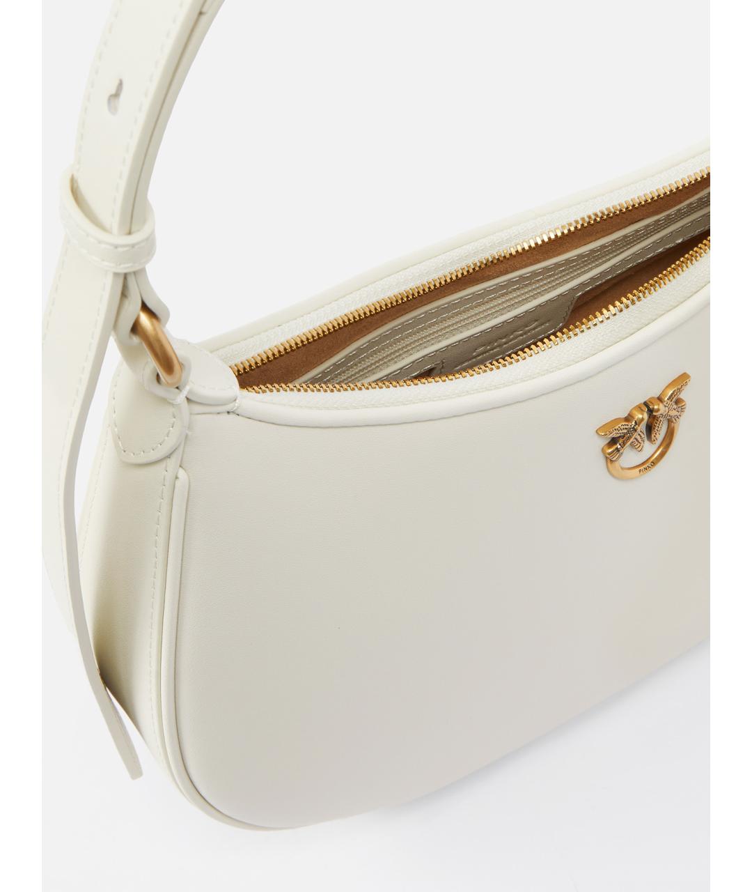 PINKO Белая кожаная сумка через плечо, фото 4