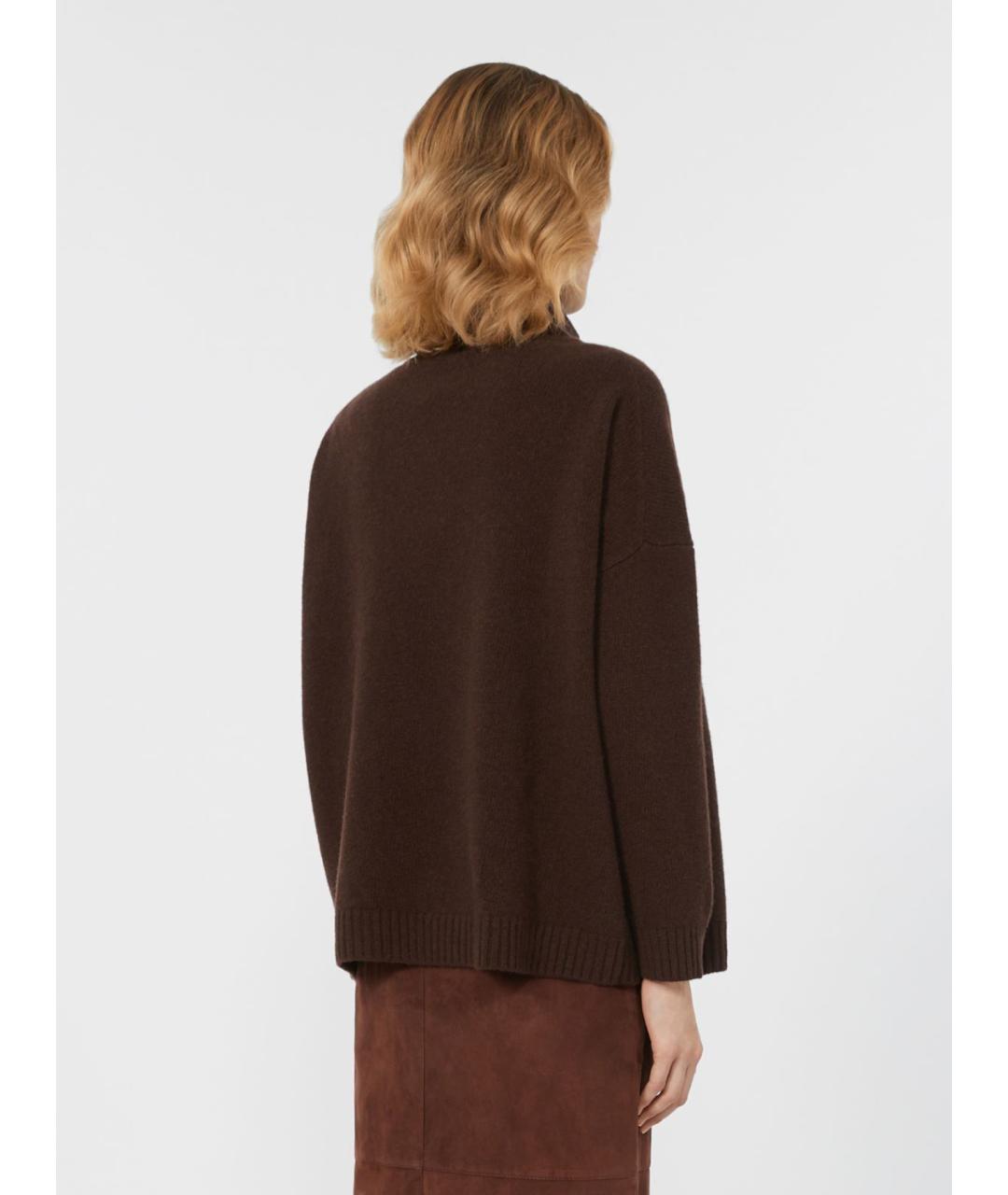 WEEKEND MAX MARA Коричневый шерстяной джемпер / свитер, фото 3