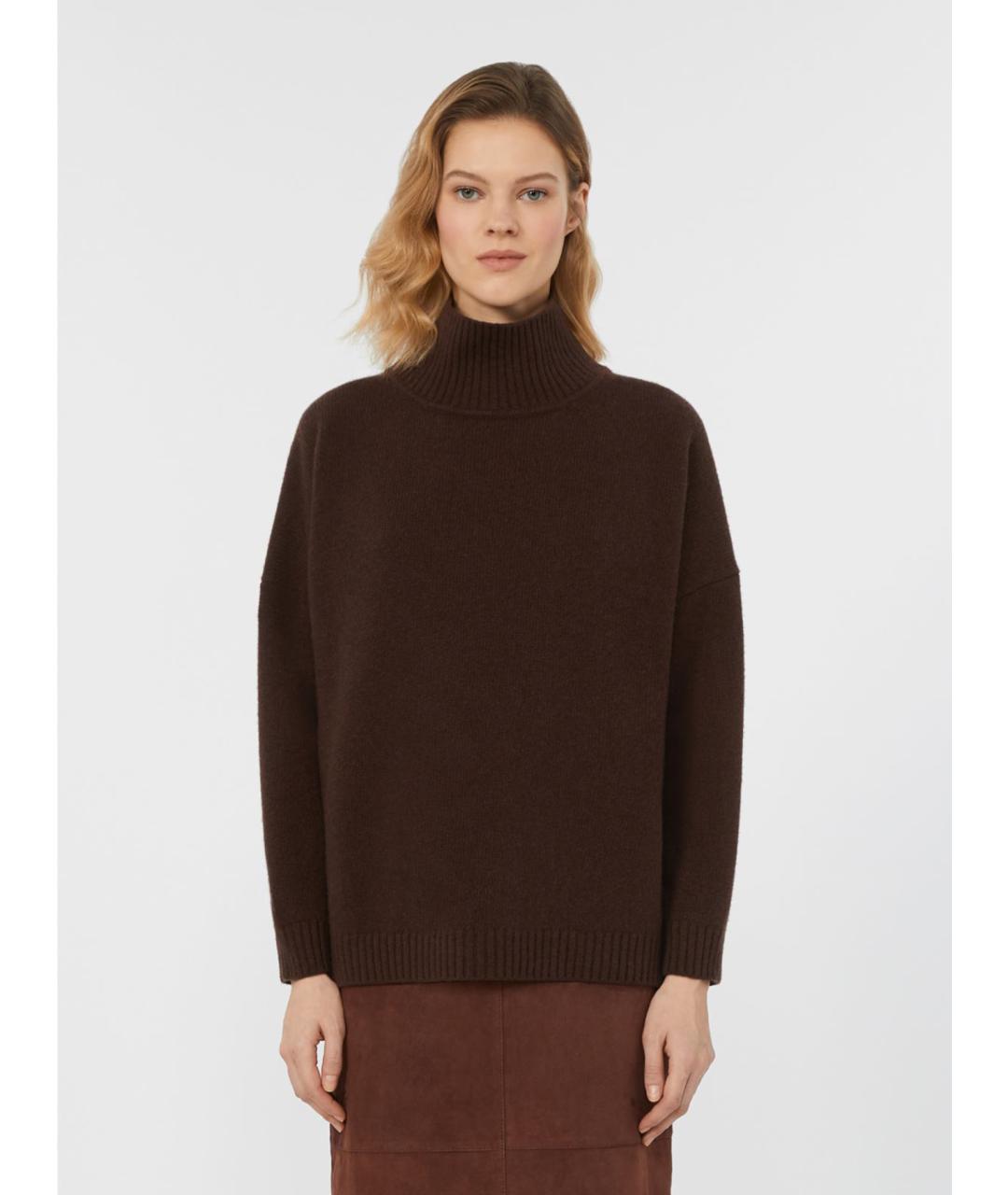 WEEKEND MAX MARA Коричневый шерстяной джемпер / свитер, фото 4