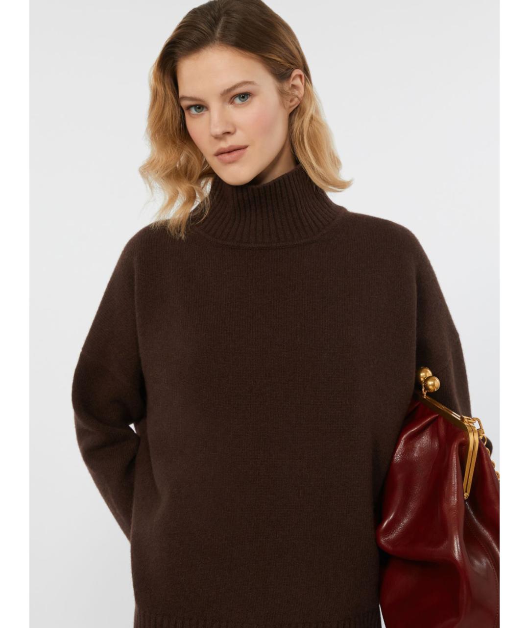 WEEKEND MAX MARA Коричневый шерстяной джемпер / свитер, фото 5
