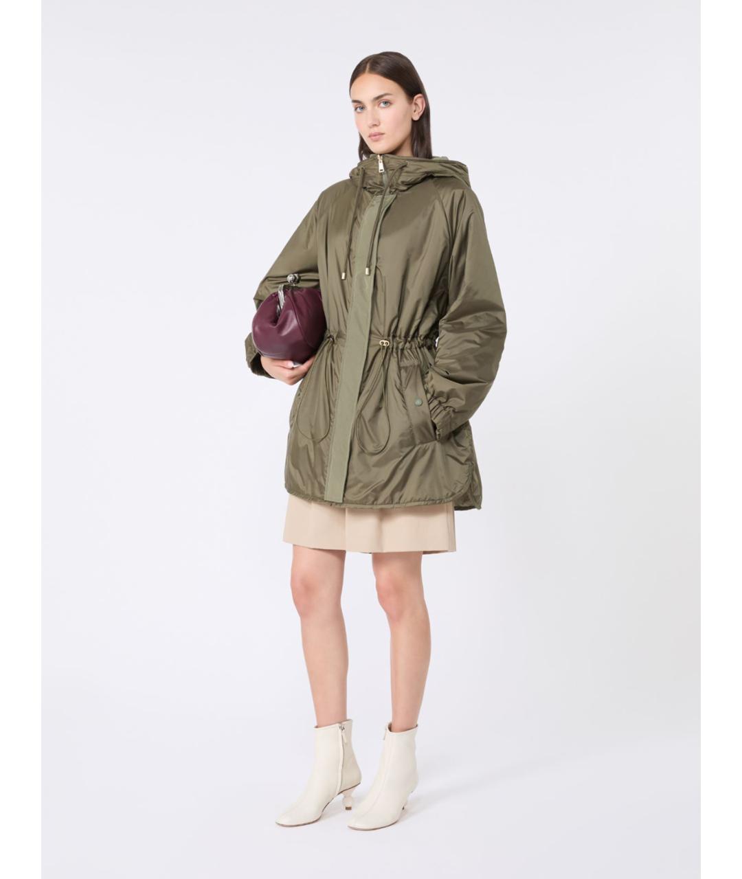 WEEKEND MAX MARA Зеленая полиэстеровая парка, фото 2