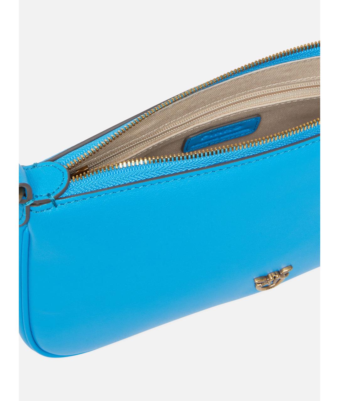 PINKO Голубая кожаная сумка через плечо, фото 5