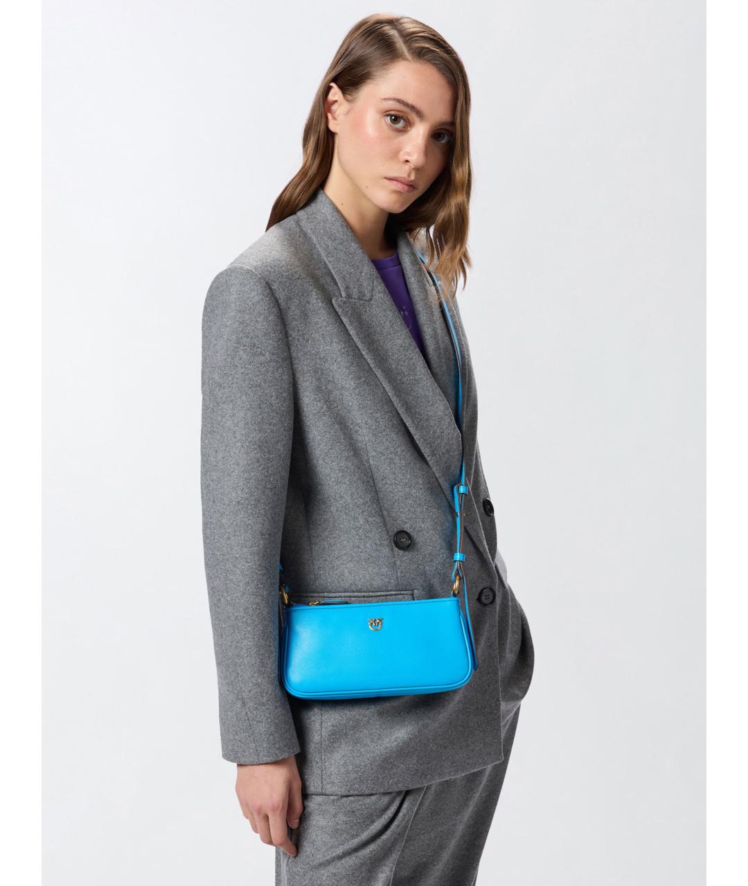 PINKO Голубая кожаная сумка через плечо, фото 2
