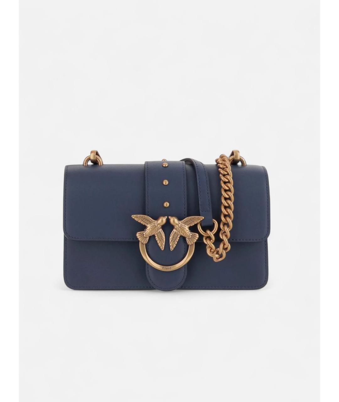 PINKO Синяя кожаная сумка через плечо, фото 4
