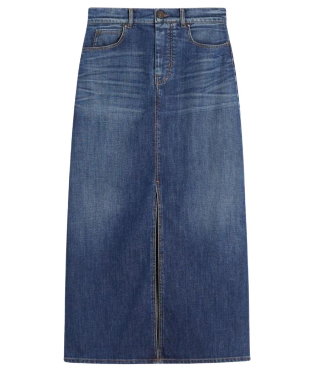WEEKEND MAX MARA Синяя деним юбка макси, фото 1