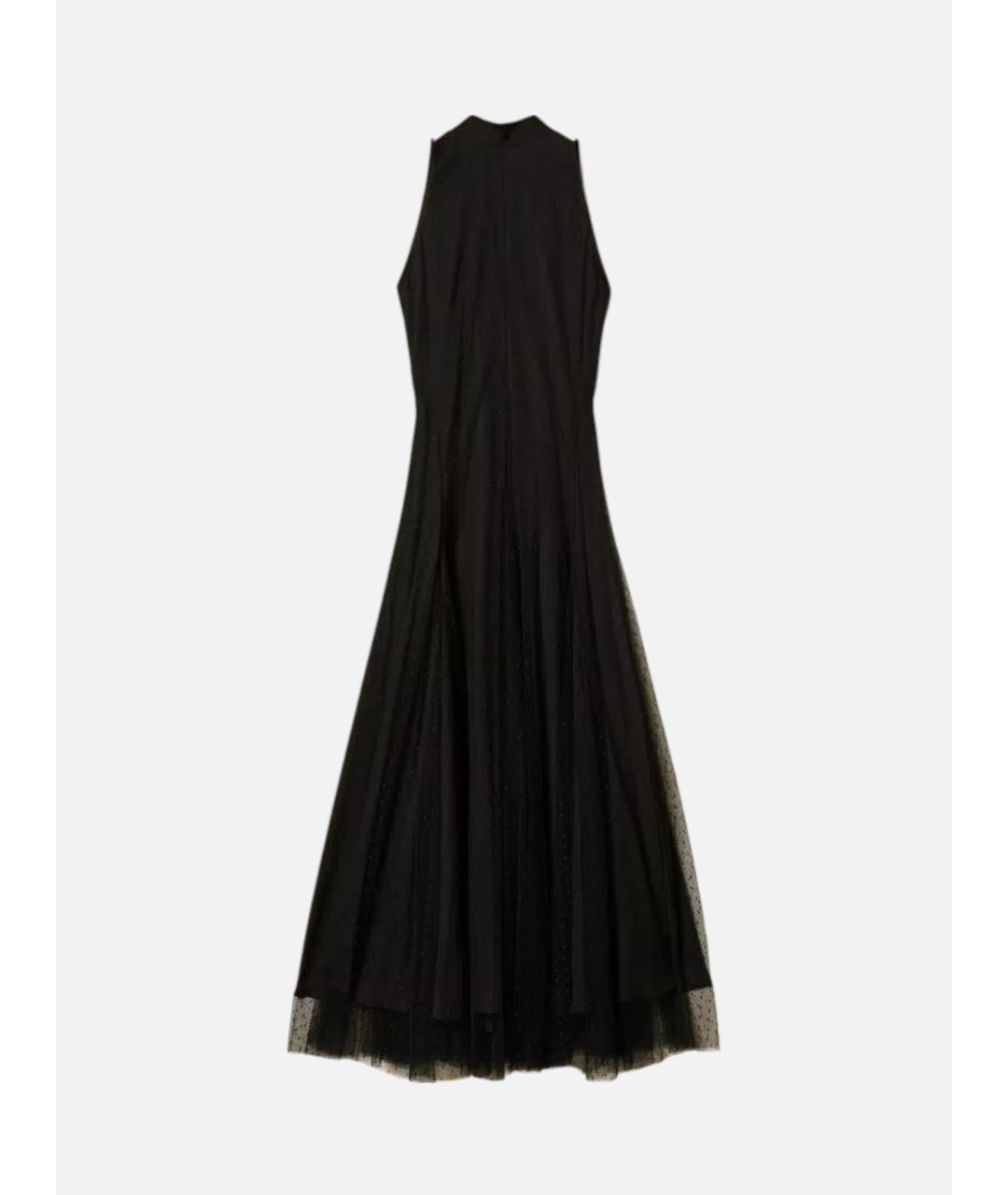 TWIN-SET Черное полиэстеровое коктейльное платье, фото 7