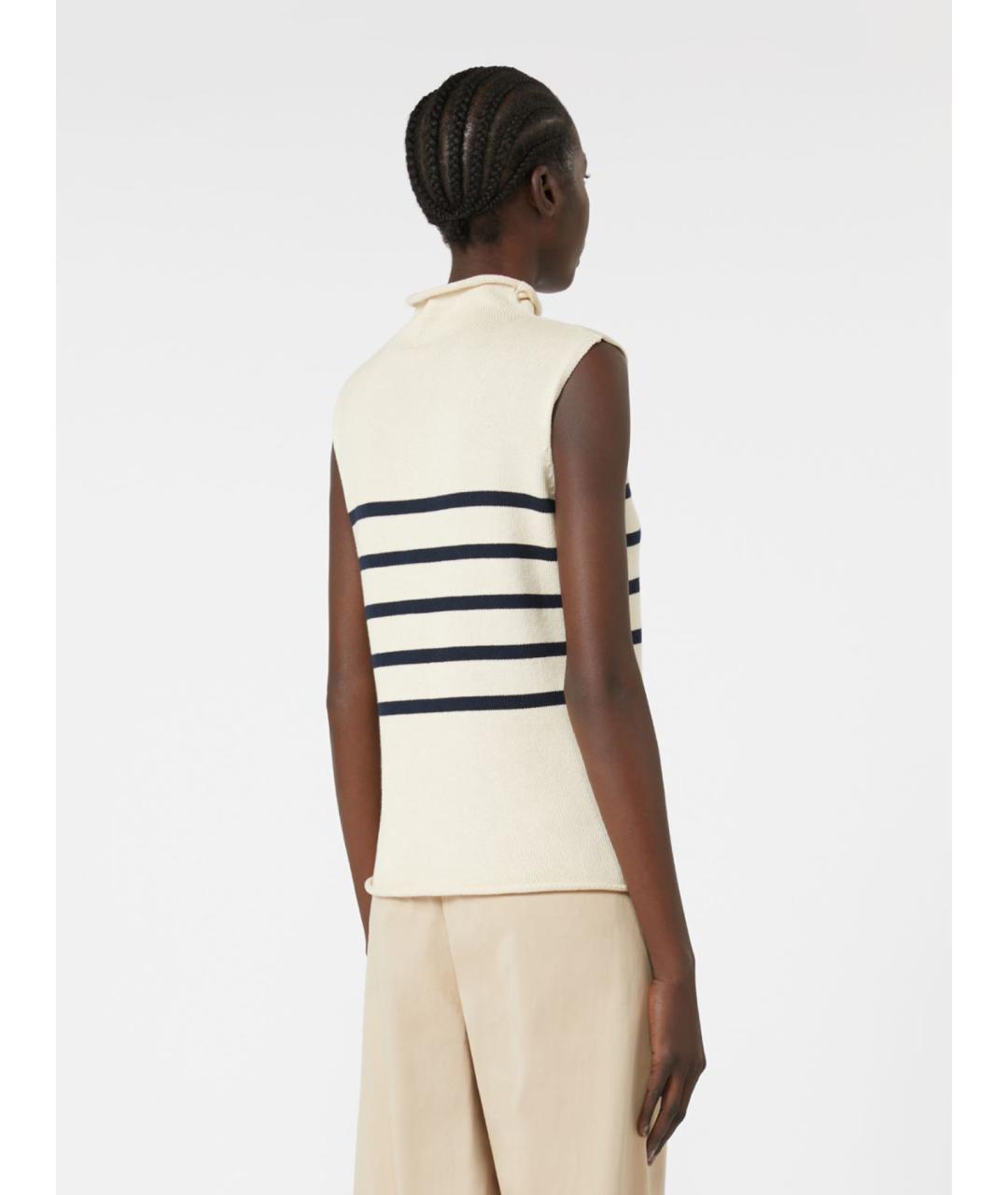 WEEKEND MAX MARA Белая хлопковая водолазка, фото 3