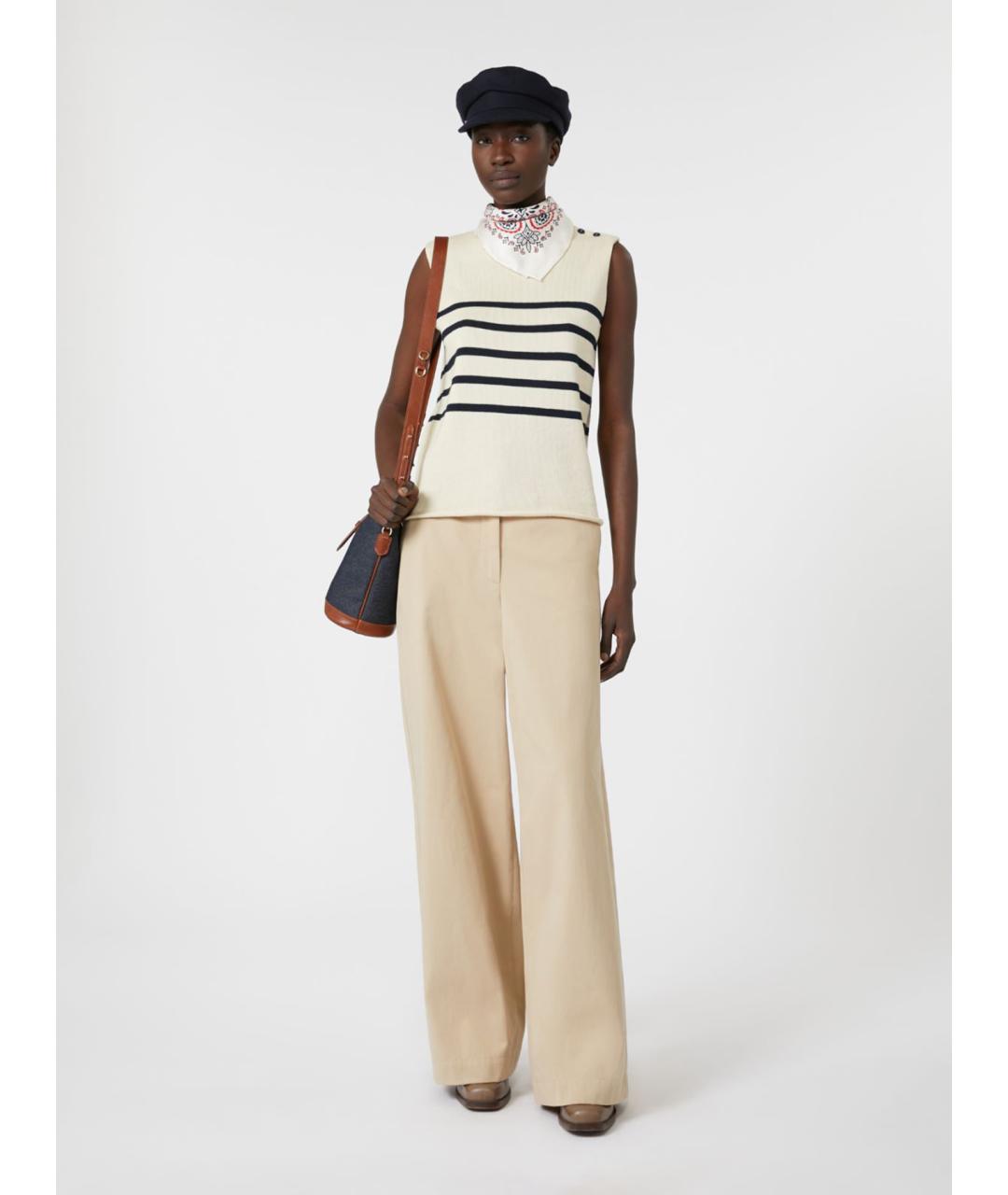 WEEKEND MAX MARA Белая хлопковая водолазка, фото 2