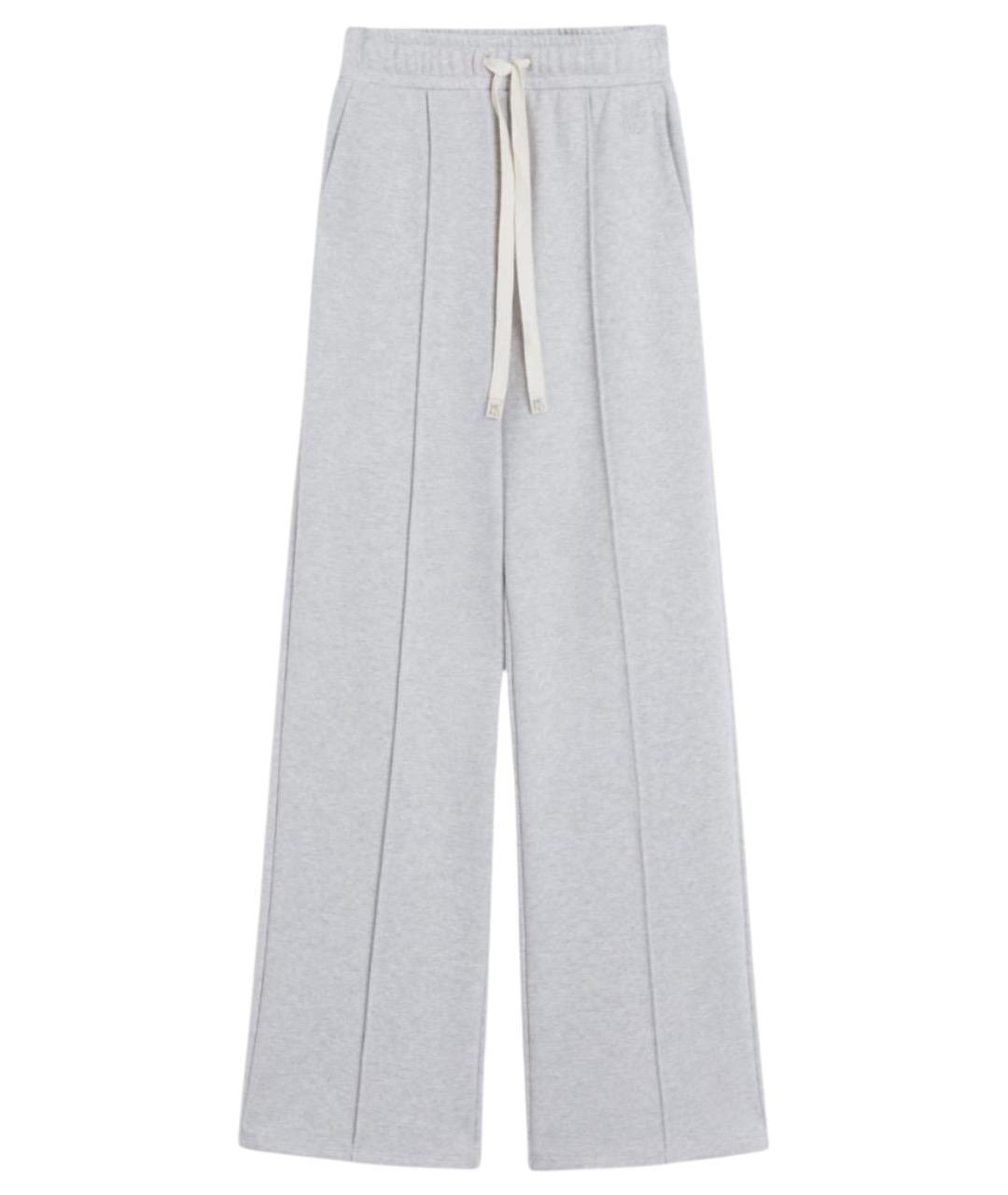 WEEKEND MAX MARA Серые хлопковые прямые брюки, фото 1