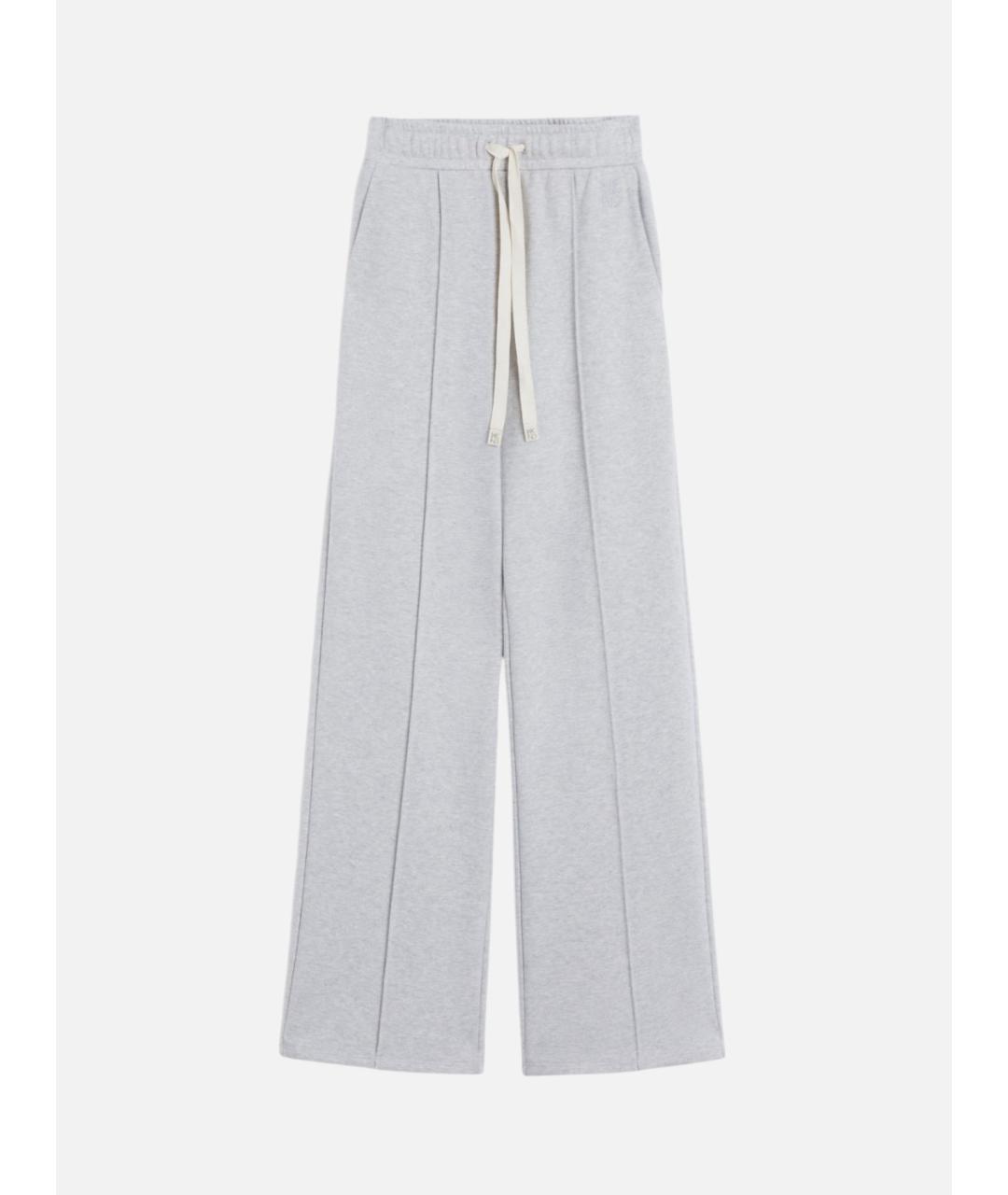 WEEKEND MAX MARA Серые хлопковые прямые брюки, фото 6