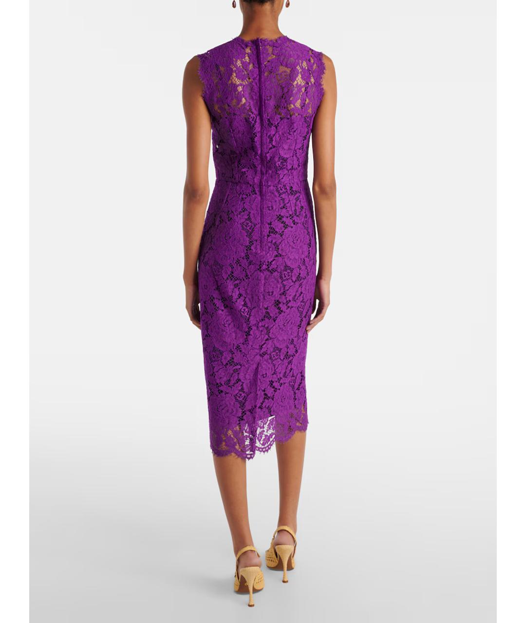 DOLCE&GABBANA Фиолетовое вискозное коктейльное платье, фото 3